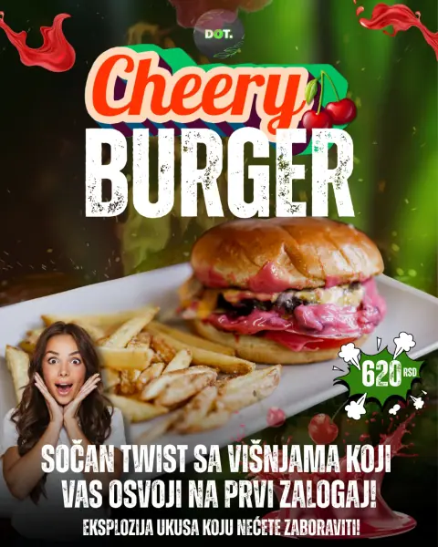 Cherry burger sa višnja sosom