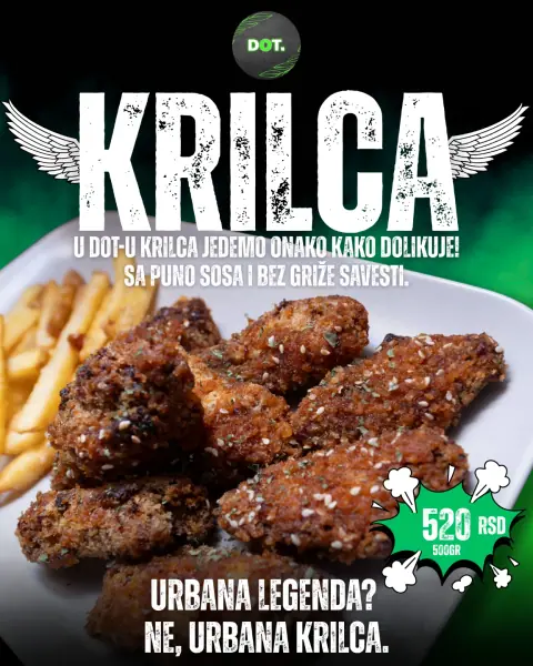 Pohovana krilca sa pomfritom