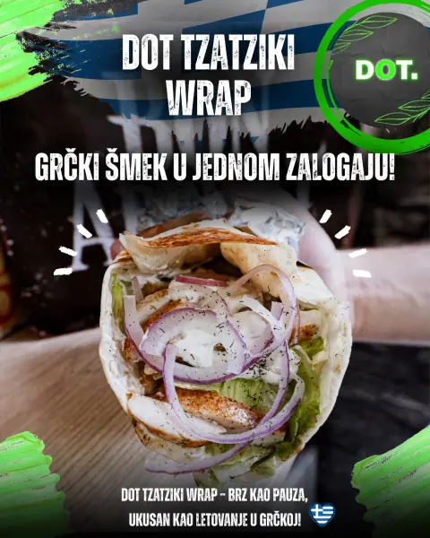DOT Tzatziki wrap sa piletinom i ljubičastim lukom